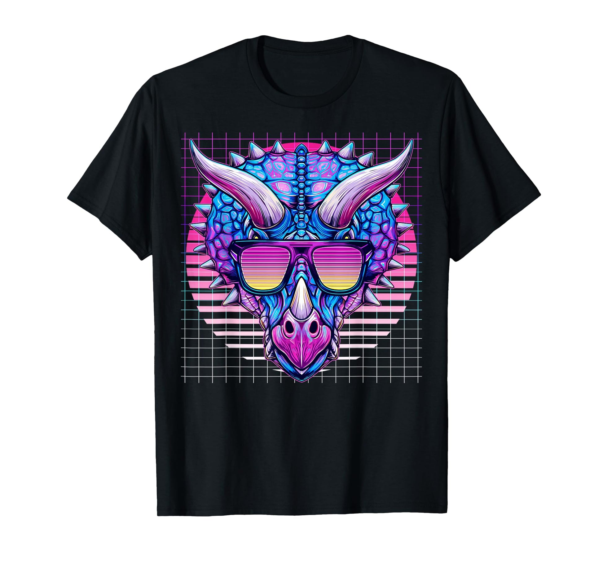 Triceratops Sunglasses Dinosaur T-Shirt - Minimalist Print for Adults - T-Shirt, Sweatshirt, Hoodie