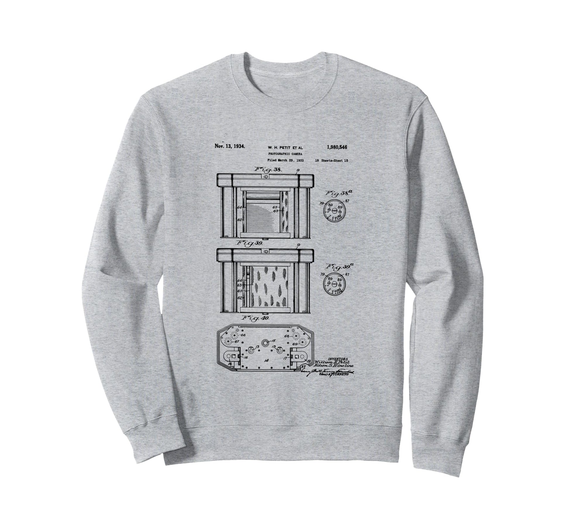 Camera Photographic Patent 1934 Sweatshirt - Aesthetic Graphic Men Women - T-Shirt, Sweatshirt, Hoodie