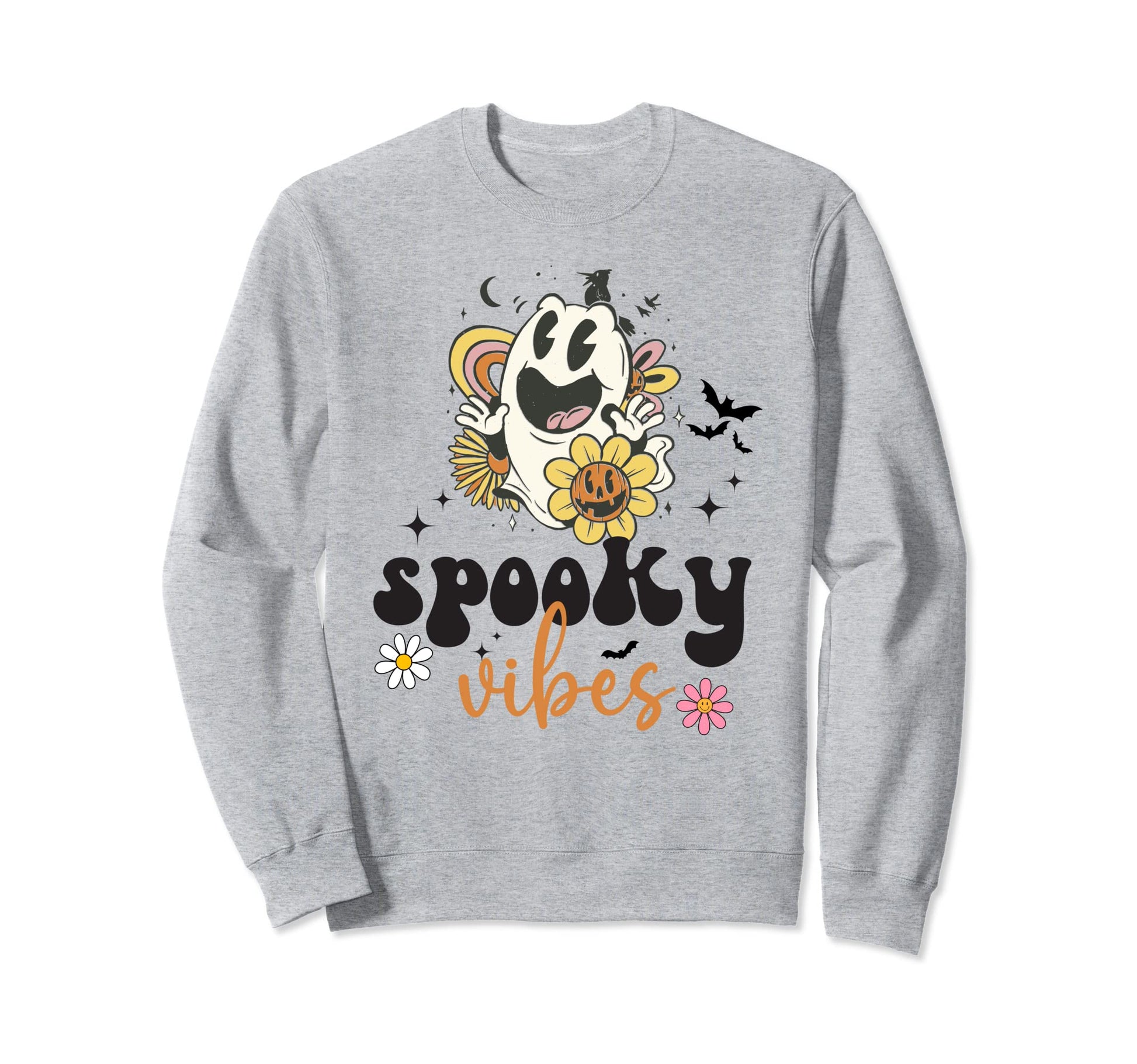 Spooky Vibes Halloween Ghost Sweatshirt - Aesthetic Graphic Men Women - T-Shirt, Sweatshirt, Hoodie