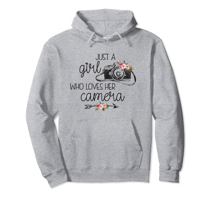 Just Who Loves Her Camera Photographer Gift Hoodie - Graphic Print Unisex - T-Shirt, Sweatshirt, Hoodie