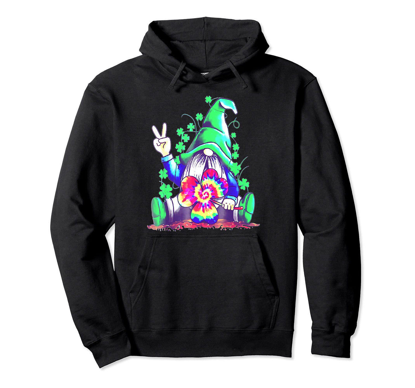 Peace Love Gnome Saint Patrickd Day Peace Hoodie - Minimalist Print Unisex - T-Shirt, Sweatshirt, Hoodie