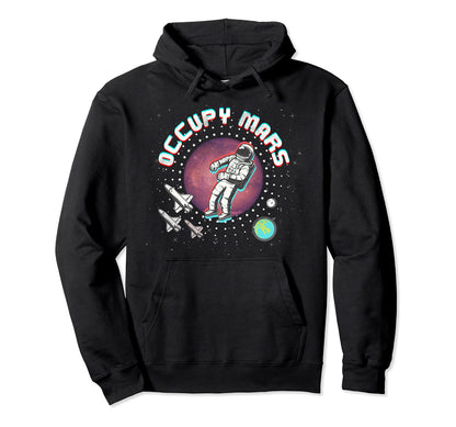 Occupy Mars Astronaut Glitchy Vapor Hoodie - Casual Everyday Wear Unisex - T-Shirt, Sweatshirt, Hoodie