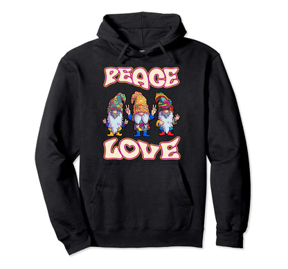 Hippie Gnomes Gnome Boho Peace Love Hippies Hoodie - Novelty Apparel Unisex - T-Shirt, Sweatshirt, Hoodie