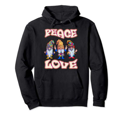 Hippie Gnomes Gnome Boho Peace Love Hippies Hoodie - Novelty Apparel Unisex - T-Shirt, Sweatshirt, Hoodie