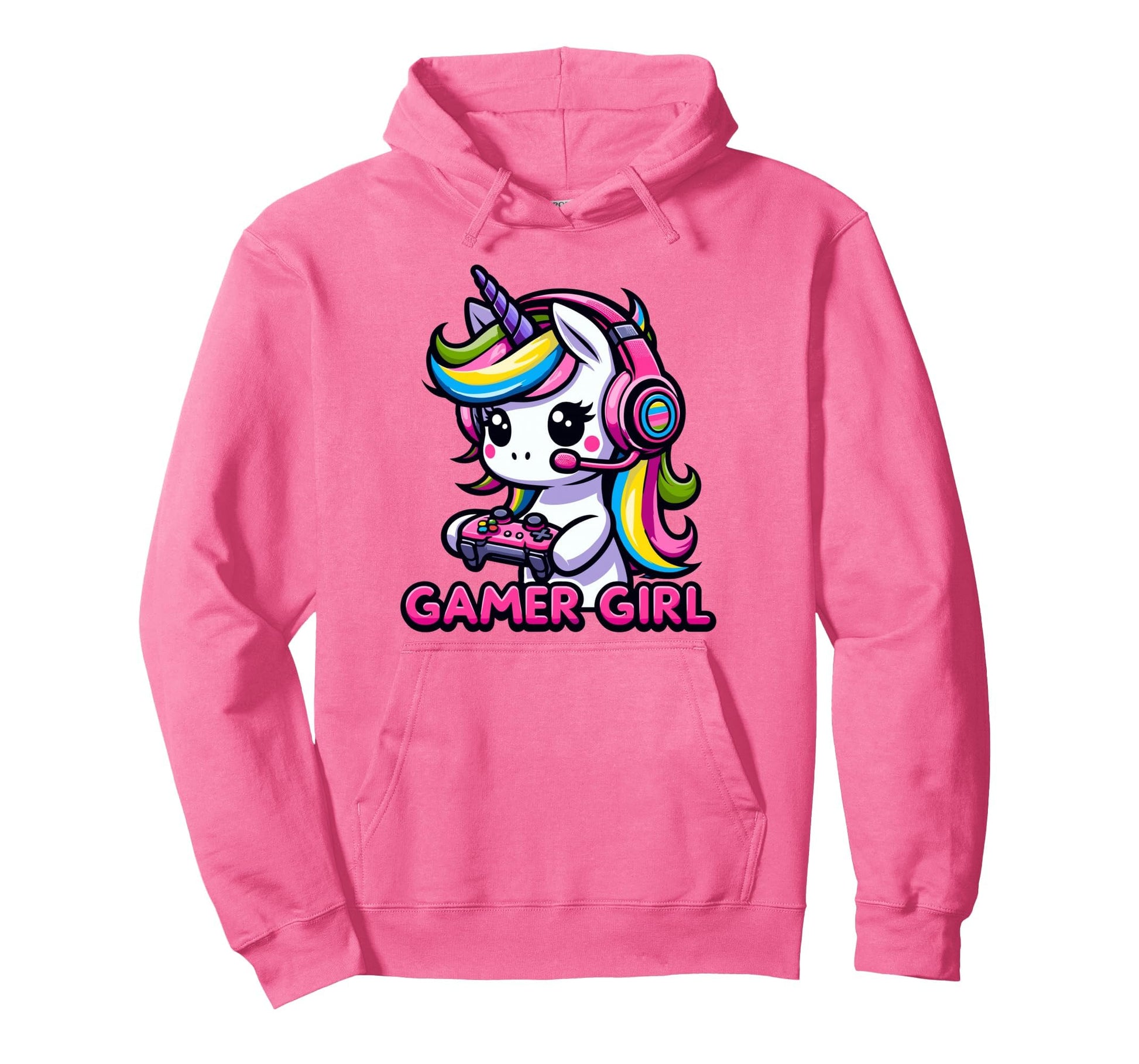 Gamer Unicorn Video Games Gaming Teen Hoodie - Casual Everyday Wear Unisex - T-Shirt, Sweatshirt, Hoodie