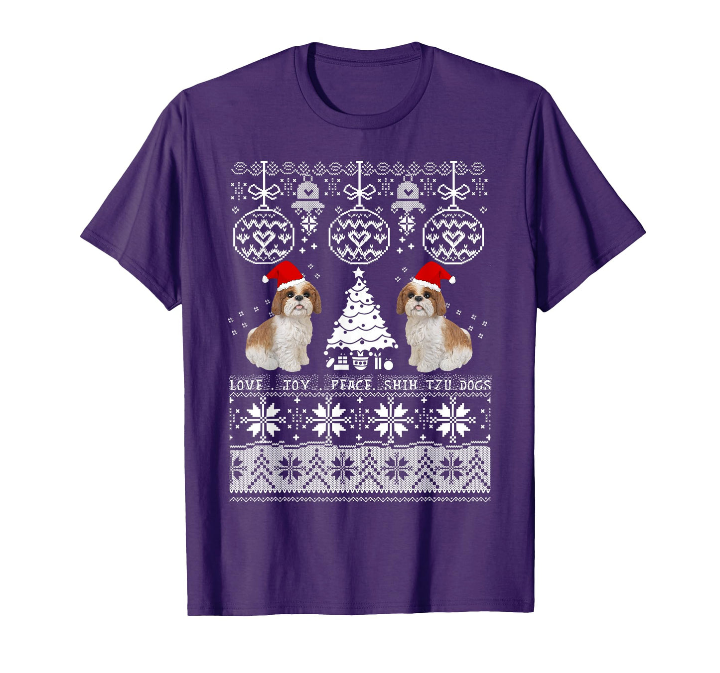 Shih Tzu Love Joy Peace Dogs T-Shirt - Graphic Print for Adults - T-Shirt, Sweatshirt, Hoodie