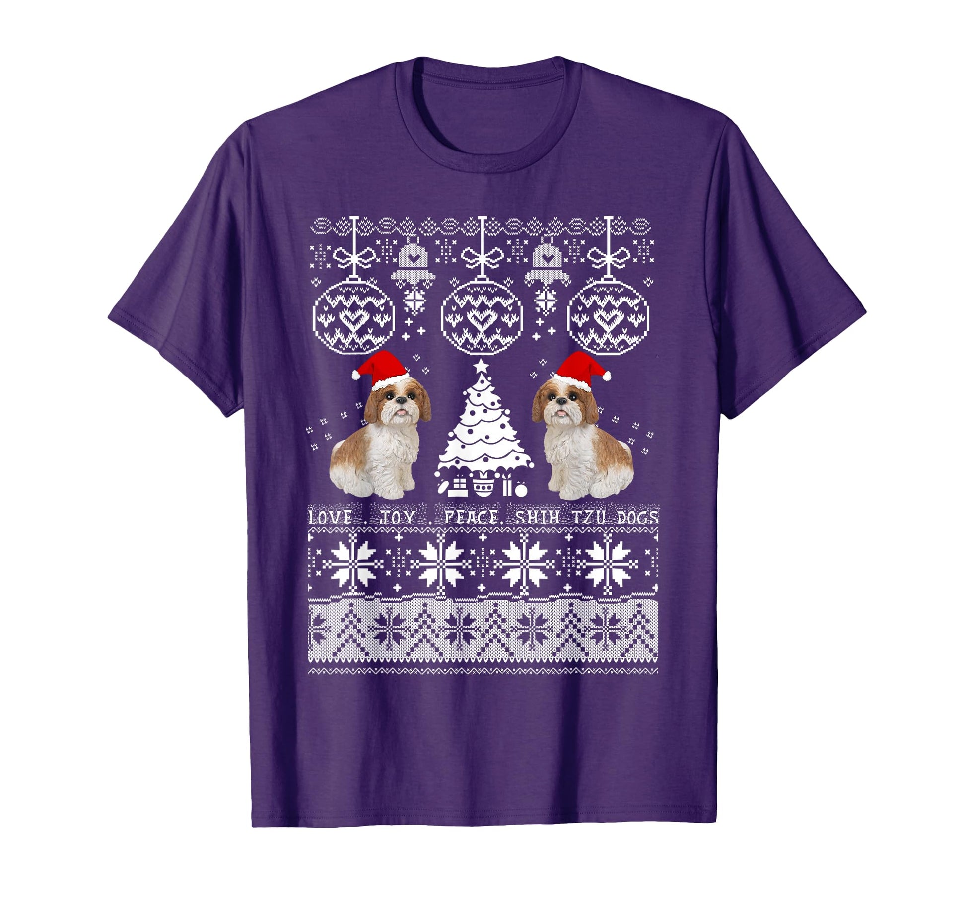 Shih Tzu Love Joy Peace Dogs T-Shirt - Graphic Print for Adults - T-Shirt, Sweatshirt, Hoodie