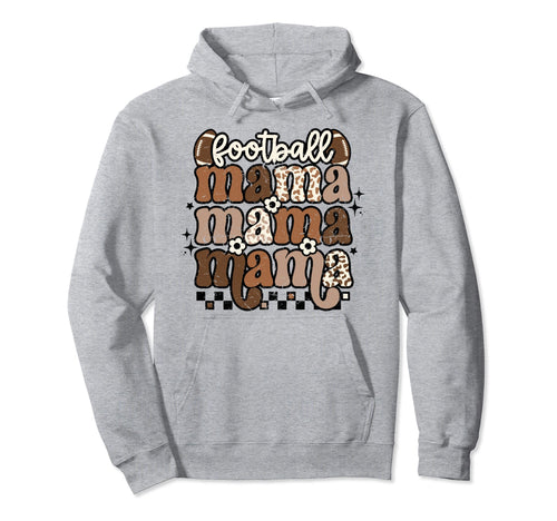 American Football Mama Mom Groovy Game Hoodie - Unique Graphic Men Women - T-Shirt, Sweatshirt, Hoodie