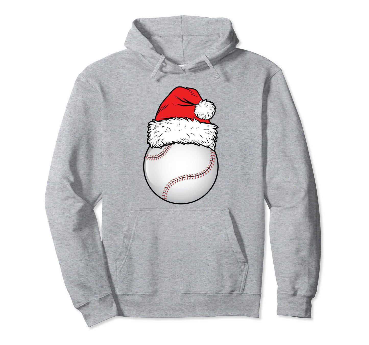 Baseball Ball Santa Hat Matching Family Hoodie - Minimalist Print Unisex - T-Shirt, Sweatshirt, Hoodie