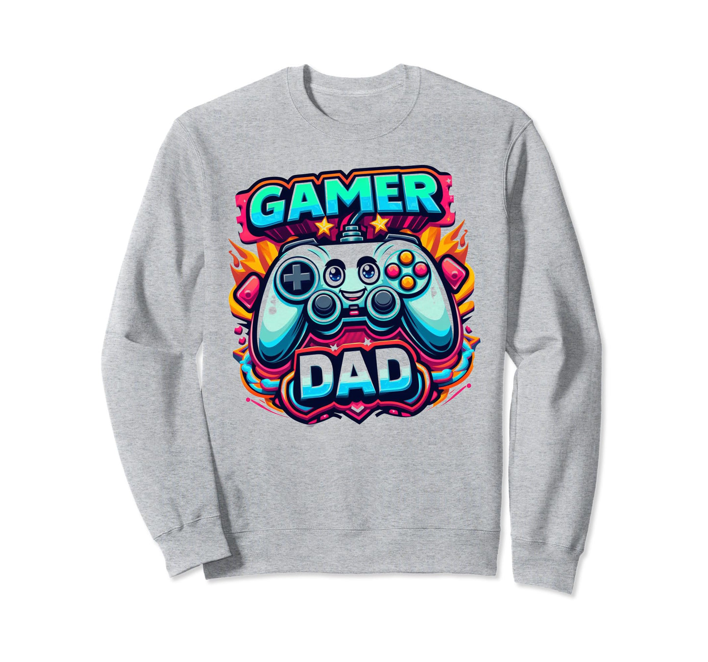 Gamer Dad Game Controller Gaming Sweatshirt - Minimalist Print Men Women - T-Shirt, Sweatshirt, Hoodie