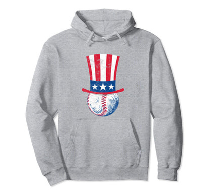 Baseball Uncle Sam Funny 4Th July Hoodie - Unique Graphic Men Women - T-Shirt, Sweatshirt, Hoodie