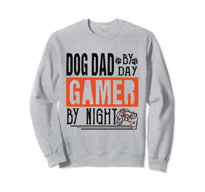 Mens Dog Dad Day Gamer Night Sweatshirt - Aesthetic Graphic for Adults - T-Shirt, Sweatshirt, Hoodie
