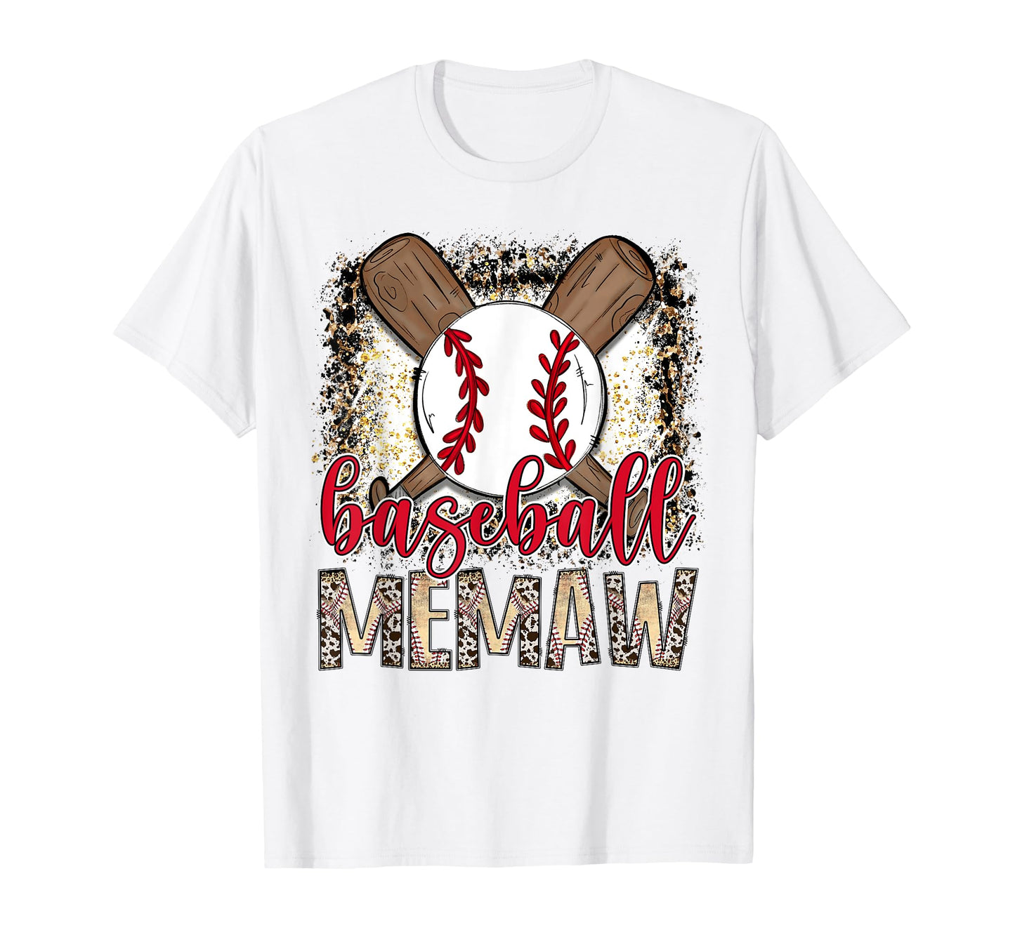 Baseball Memaw Leopard Proud T-Shirt - Casual Everyday Wear for Adults - T-Shirt, Sweatshirt, Hoodie