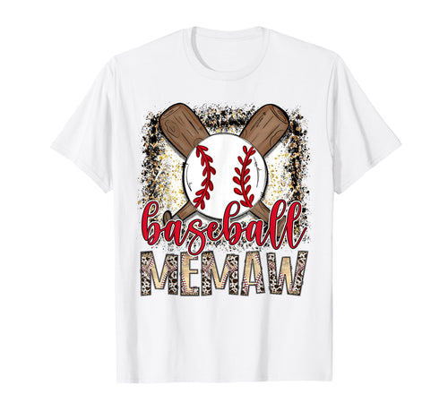 Baseball Memaw Leopard Proud T-Shirt - Casual Everyday Wear for Adults - T-Shirt, Sweatshirt, Hoodie