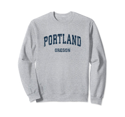 Portland Oregon Or Varsity Sports Navy Sweatshirt - Graphic Print Unisex - T-Shirt, Sweatshirt, Hoodie