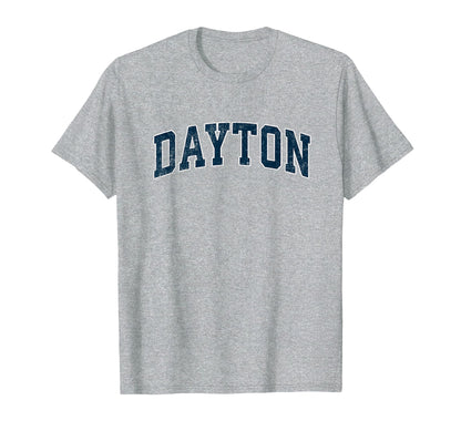 Dayton Ohio Oh Varsity Sports Navy Text T-Shirt - Graphic Print Men Women - T-Shirt, Sweatshirt, Hoodie