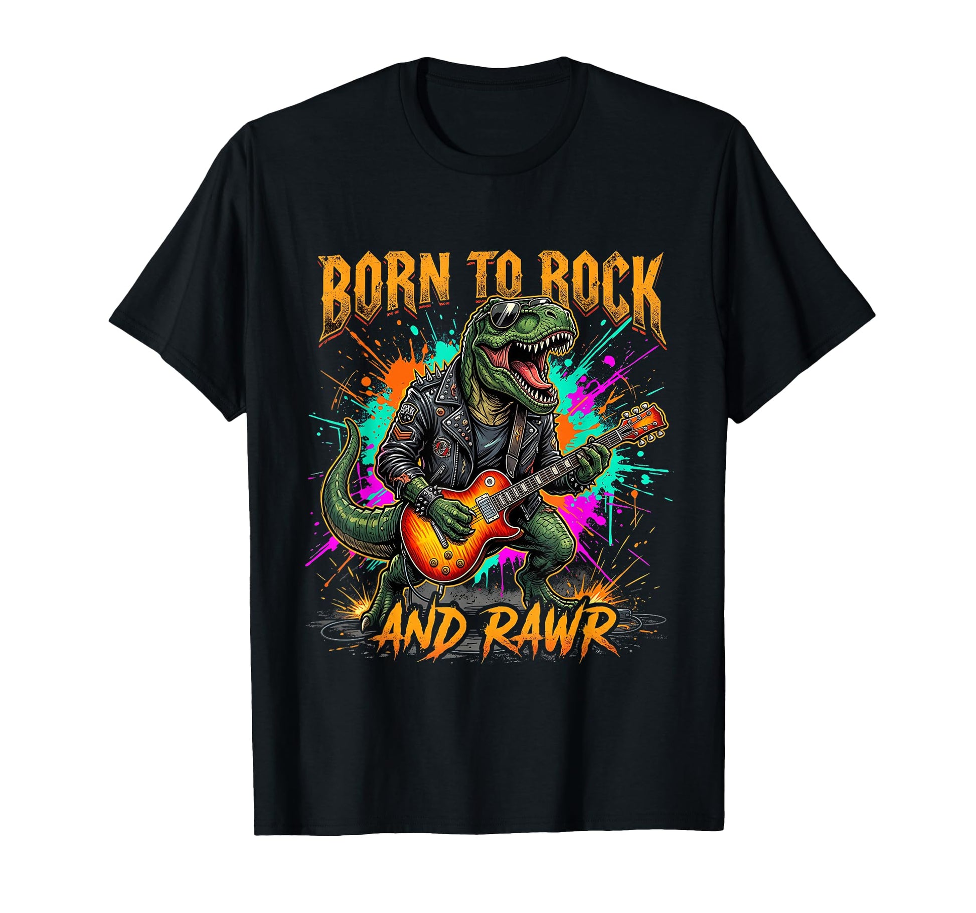 Born To Rock And Rawr Funny T-Shirt - Fun Novelty Design for Adults - T-Shirt, Sweatshirt, Hoodie