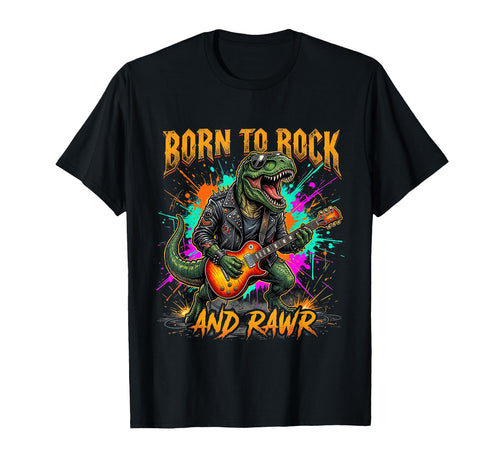 Born To Rock And Rawr Funny T-Shirt - Fun Novelty Design for Adults - T-Shirt, Sweatshirt, Hoodie
