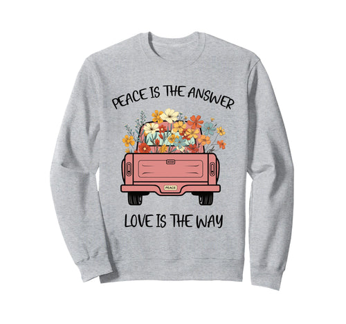 Boho Floral Truck Peace Love Sweatshirt - Custom Art Print Men Women - T-Shirt, Sweatshirt, Hoodie