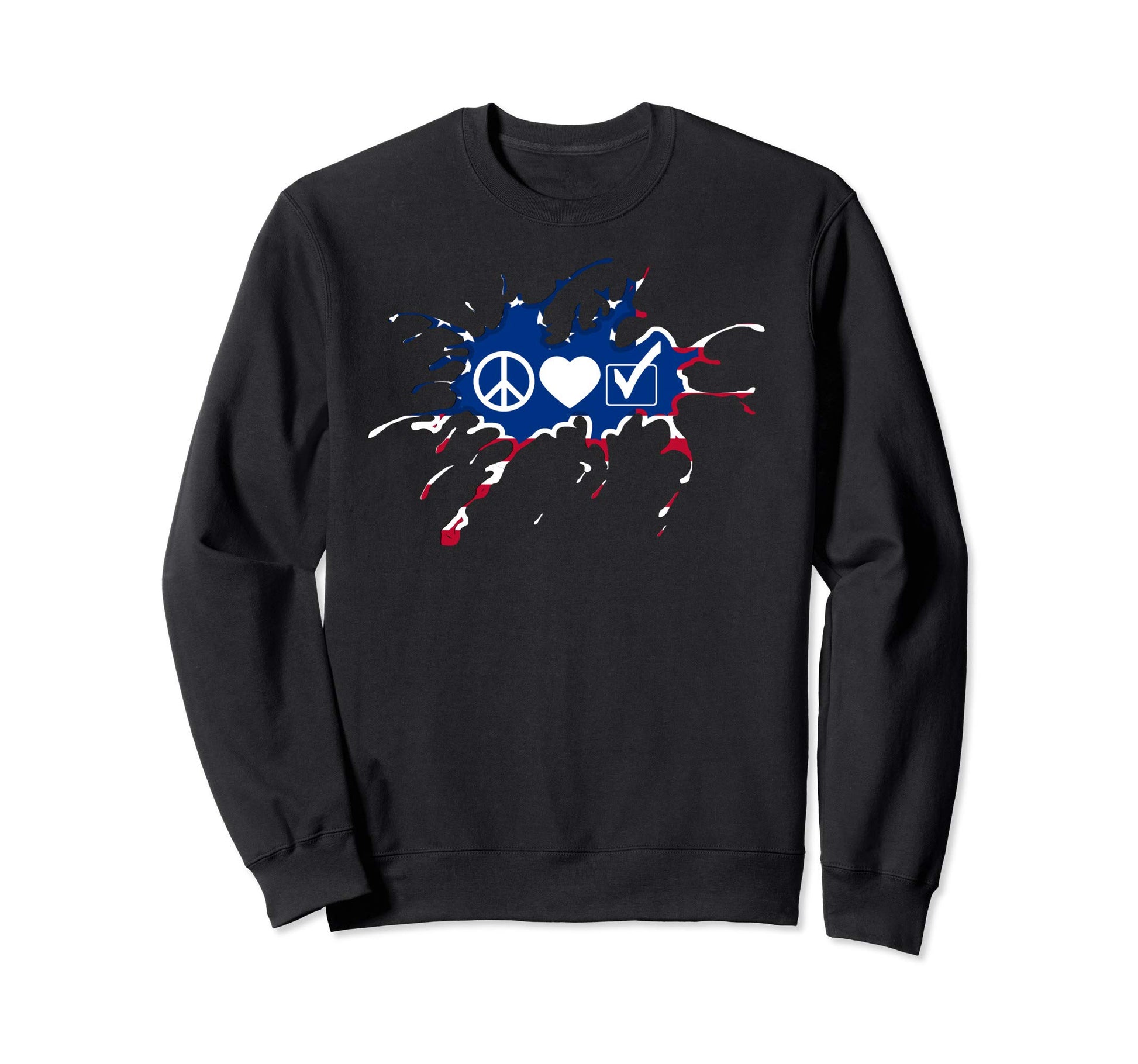 American Flag Vote Election Wrinkled Sweatshirt - Graphic Print Unisex - T-Shirt, Sweatshirt, Hoodie