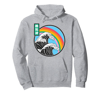 Great Wave Off Kanagawa Rainbow Hoodie - Novelty Apparel Men Women - T-Shirt, Sweatshirt, Hoodie