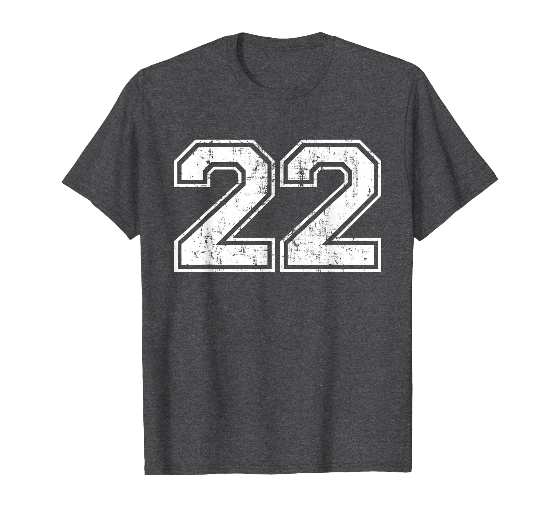 Number 22 Varsity Distressed T-Shirt - Casual Everyday Wear Men Women - T-Shirt, Sweatshirt, Hoodie