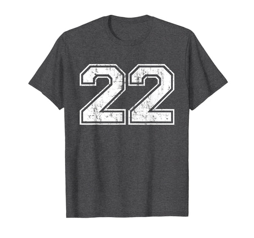 Number 22 Varsity Distressed T-Shirt - Casual Everyday Wear Men Women - T-Shirt, Sweatshirt, Hoodie