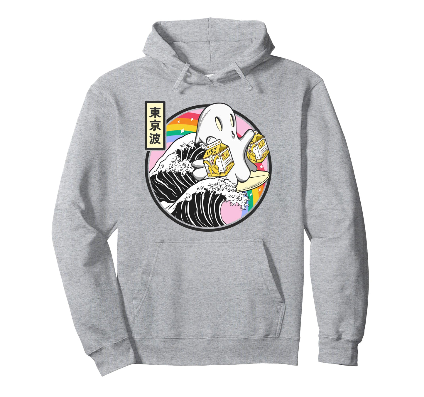 Surfing Ghost Banana Milk Cartons Japan Hoodie - Streetwear Style Unisex - T-Shirt, Sweatshirt, Hoodie