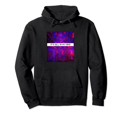 Vaporwave Emotional Aesthetic Glitch Hoodie - Minimalist Print for Adults - T-Shirt, Sweatshirt, Hoodie
