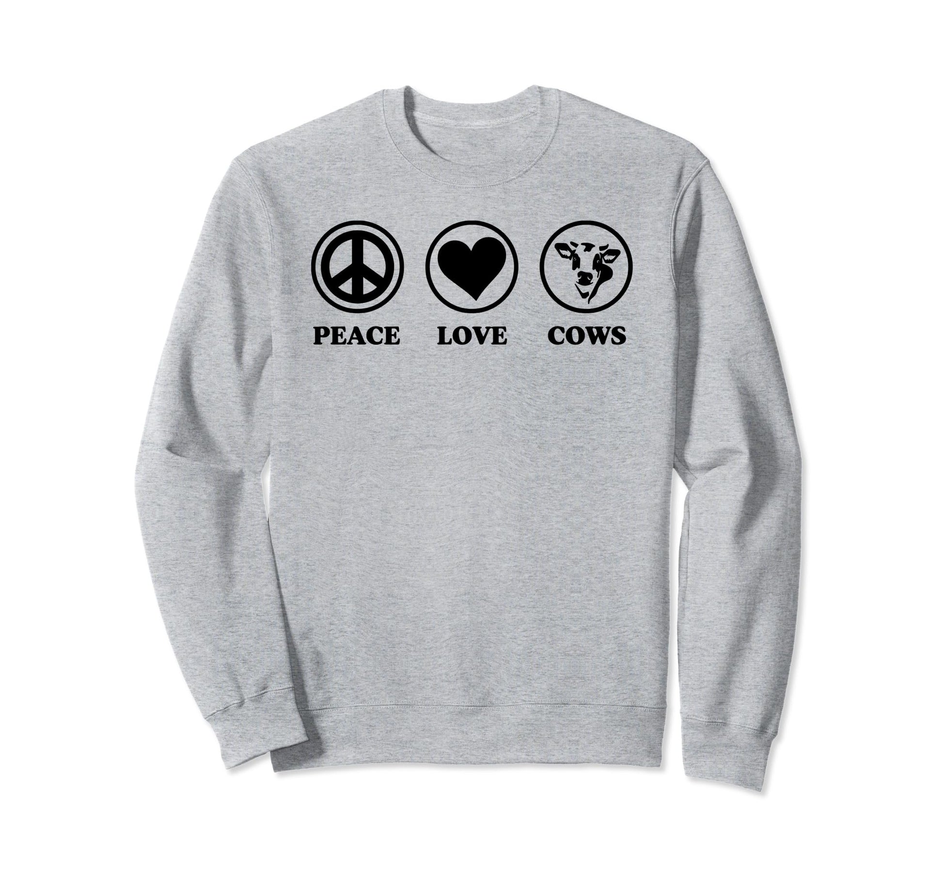 Peace Love And Cows Simple Basic Sweatshirt - Aesthetic Graphic Men Women - T-Shirt, Sweatshirt, Hoodie