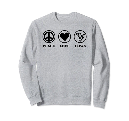 Peace Love And Cows Simple Basic Sweatshirt - Aesthetic Graphic Men Women - T-Shirt, Sweatshirt, Hoodie