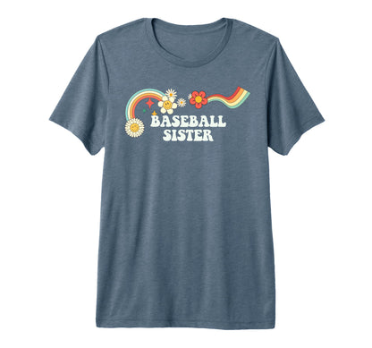Groovy Funny Baseball Sister Tri Blend T-Shirt - Graphic Print for Adults - T-Shirt, Sweatshirt, Hoodie