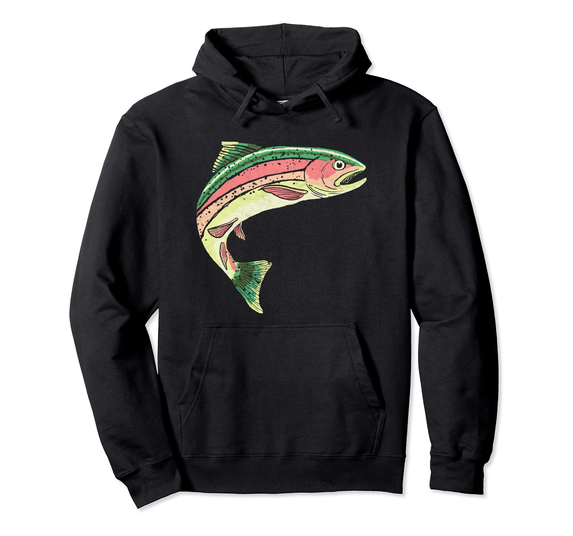 Rainbow Trout Fishing Fish Hoodie - Unique Graphic for Adults - T-Shirt, Sweatshirt, Hoodie