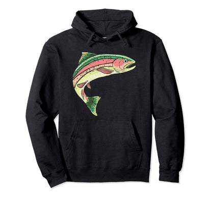 Rainbow Trout Fishing Fish Hoodie - Unique Graphic for Adults - T-Shirt, Sweatshirt, Hoodie