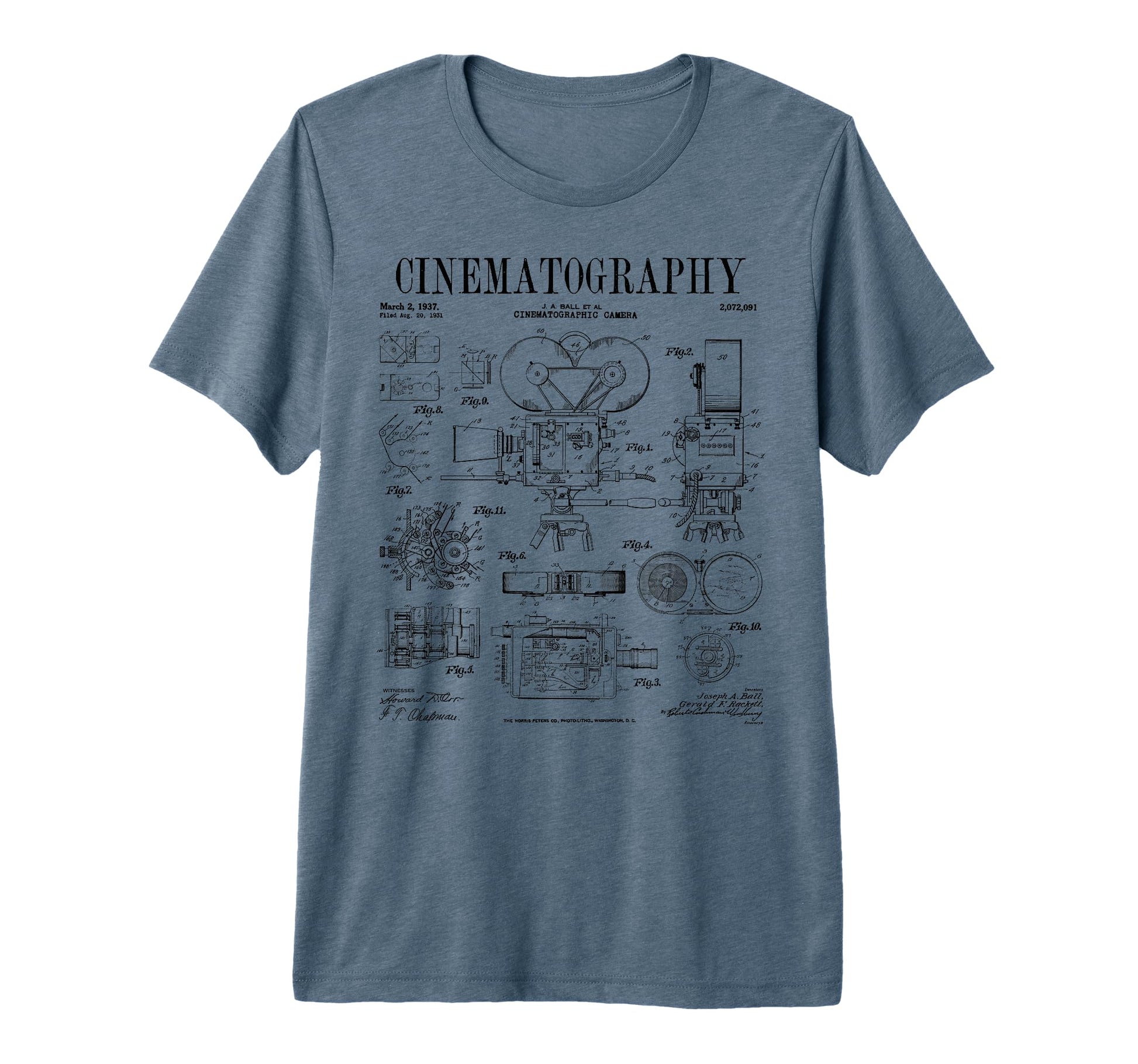 Cinematography Movie Film Camera Patent T-Shirt - Unique Graphic Unisex - T-Shirt, Sweatshirt, Hoodie