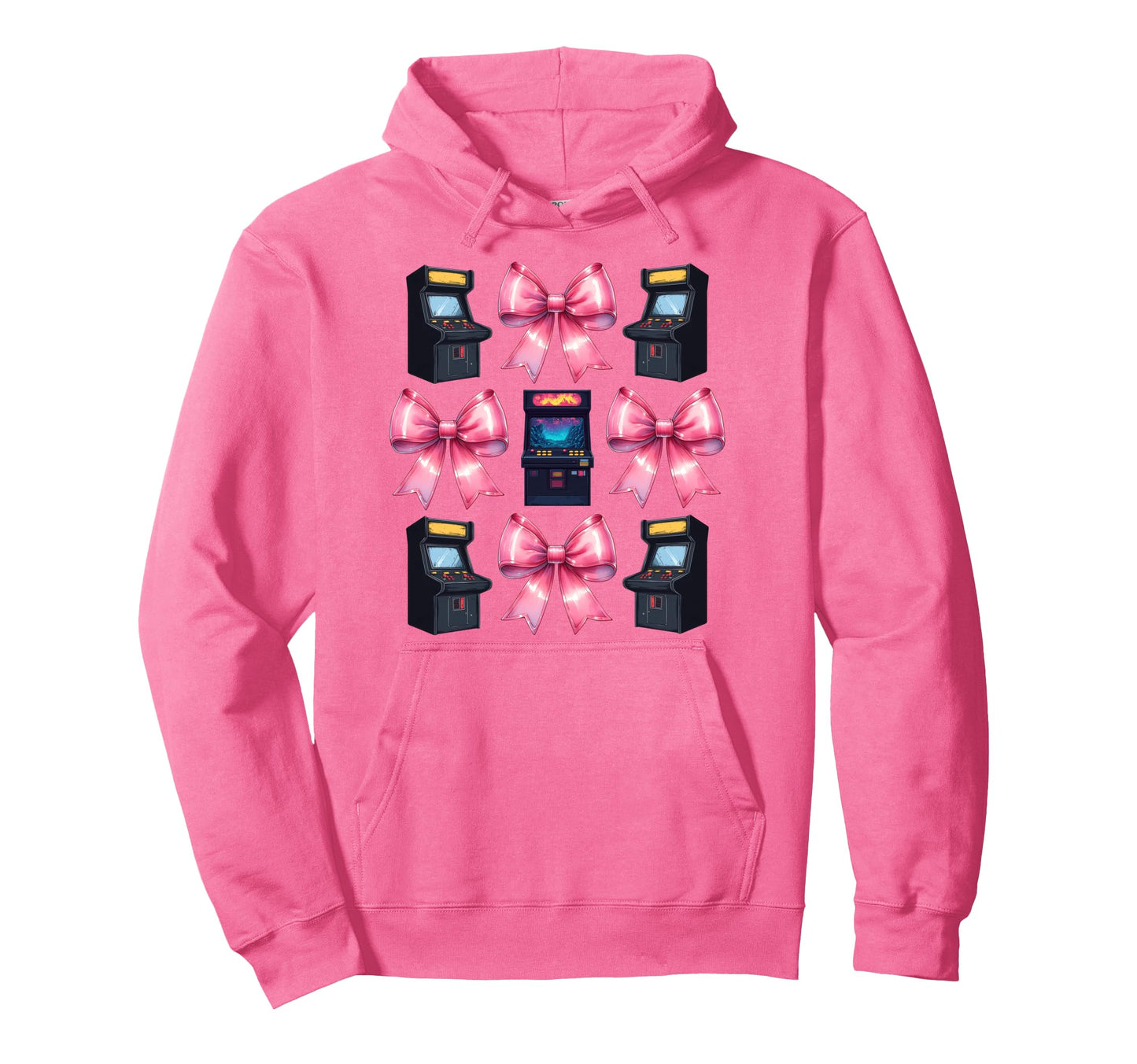Coquette Bow Arcade Gaming Gamer Hoodie - Novelty Apparel Men Women - T-Shirt, Sweatshirt, Hoodie