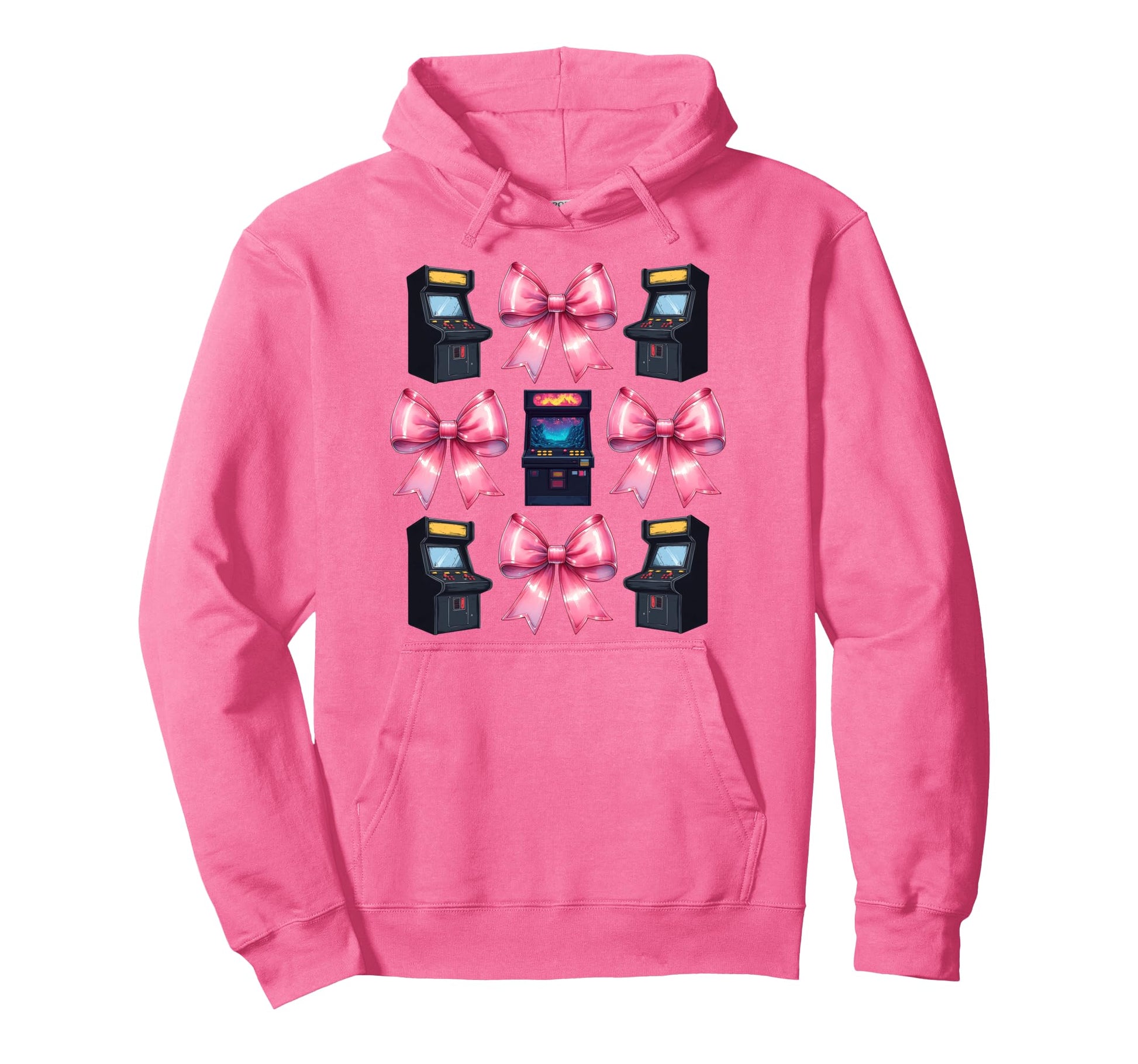 Coquette Bow Arcade Gaming Gamer Hoodie - Novelty Apparel Men Women - T-Shirt, Sweatshirt, Hoodie
