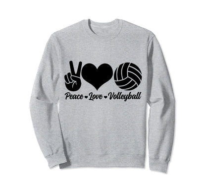 Volleyball Player Peace Love Beach Sweatshirt - Graphic Print Unisex - T-Shirt, Sweatshirt, Hoodie