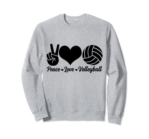 Volleyball Player Peace Love Beach Sweatshirt - Graphic Print Unisex - T-Shirt, Sweatshirt, Hoodie