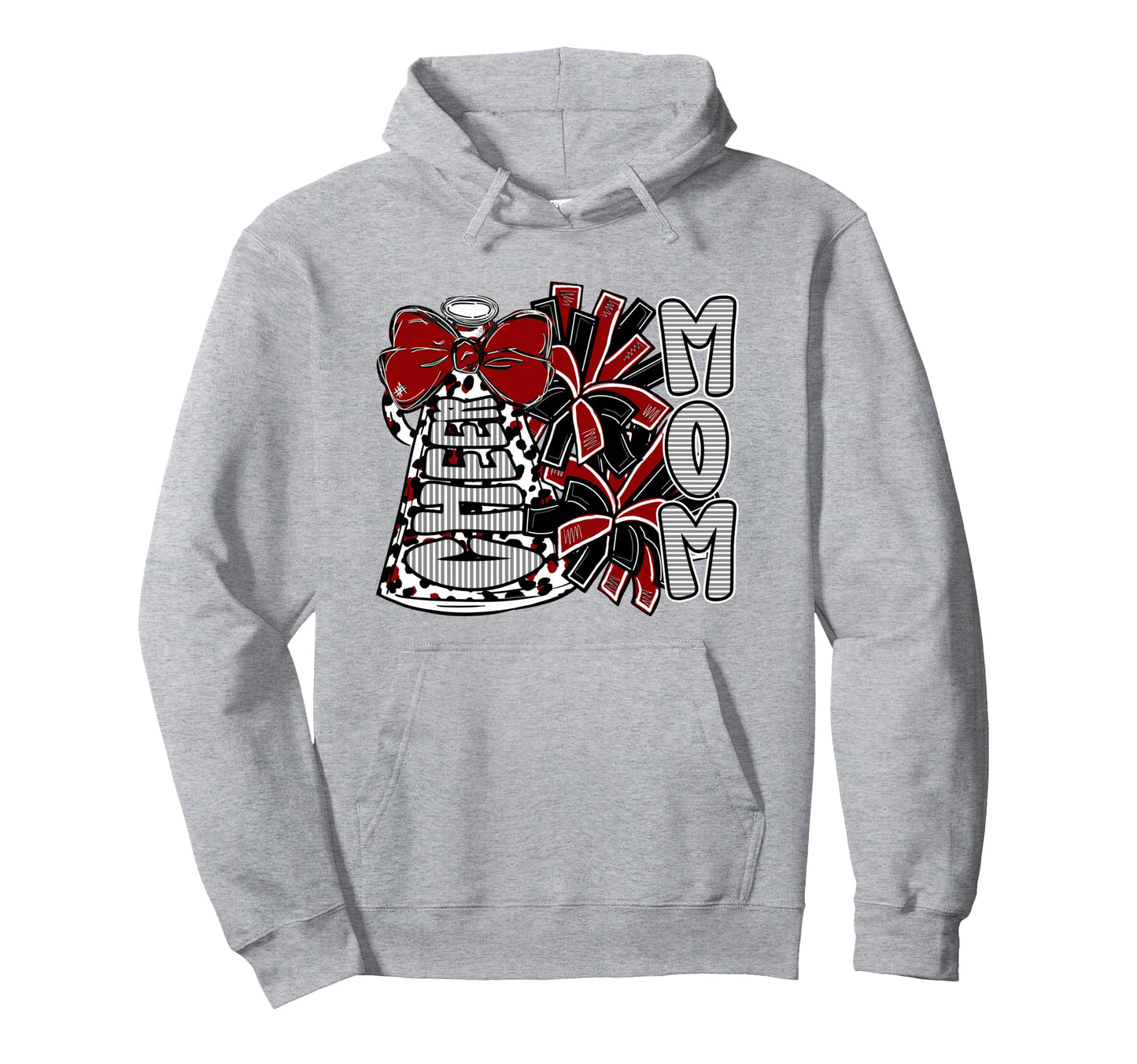 Cheer Mom Coquette Bow Football Hoodie - Casual Everyday Wear Unisex - T-Shirt, Sweatshirt, Hoodie