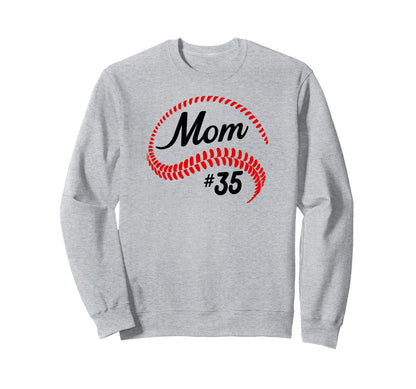 Baseball Softball 35 Baseball Mom Sweatshirt - Custom Art Print Men Women - T-Shirt, Sweatshirt, Hoodie
