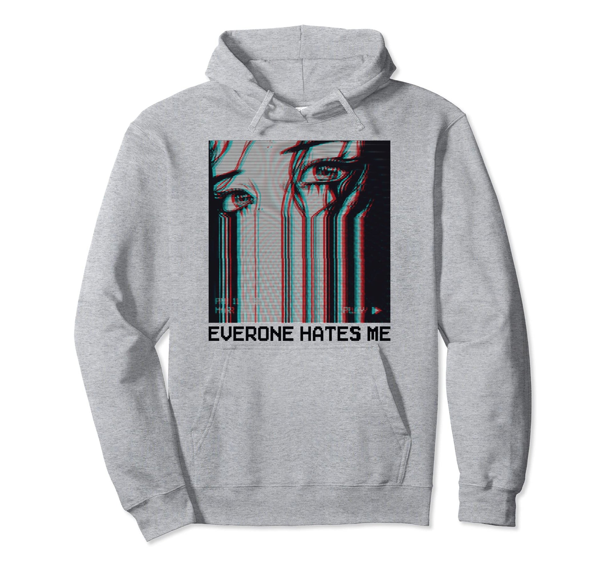 Everyone Hates Me Vaporwave Aesthetic Hoodie - Unique Graphic for Adults - T-Shirt, Sweatshirt, Hoodie