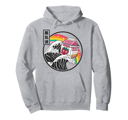 Strawberry Milk Karton Great Wave Hoodie - Minimalist Print Men Women - T-Shirt, Sweatshirt, Hoodie