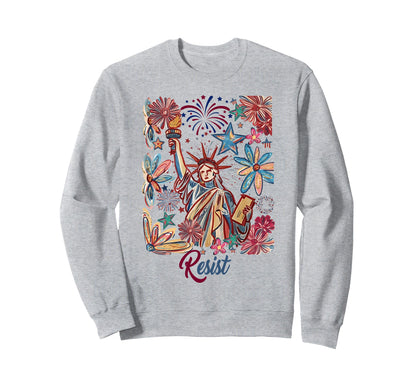 Resist State Liberty Floral Boho Sweatshirt - Fun Novelty Design Unisex - T-Shirt, Sweatshirt, Hoodie