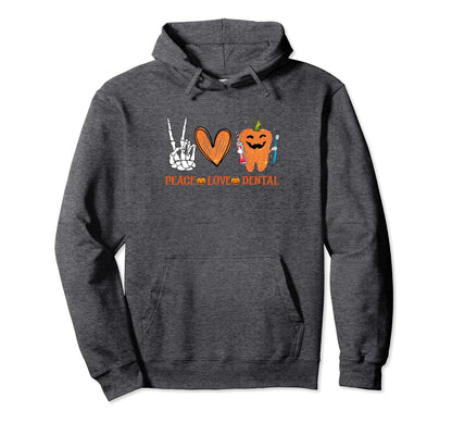 Halloween Dental Assistant Peace Hoodie - Casual Everyday Wear Men Women - T-Shirt, Sweatshirt, Hoodie