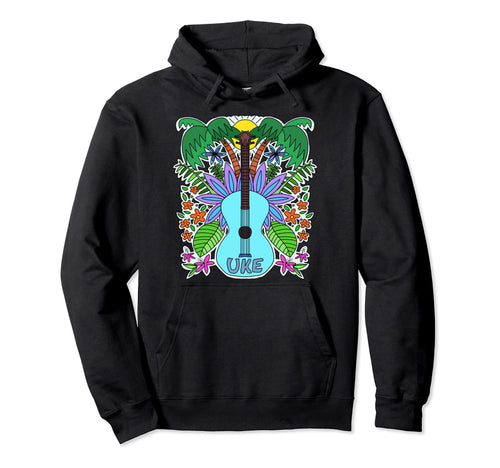 Ukulele Art Music Lovers Vibe Guitar Hoodie - Custom Art Print Unisex - T-Shirt, Sweatshirt, Hoodie