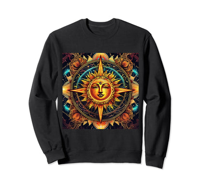 80S Celestial Sun Hippie Boho Sweatshirt - Casual Everyday Wear for Adults - T-Shirt, Sweatshirt, Hoodie