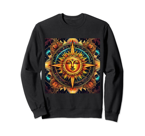 80S Celestial Sun Hippie Boho Sweatshirt - Casual Everyday Wear for Adults - T-Shirt, Sweatshirt, Hoodie