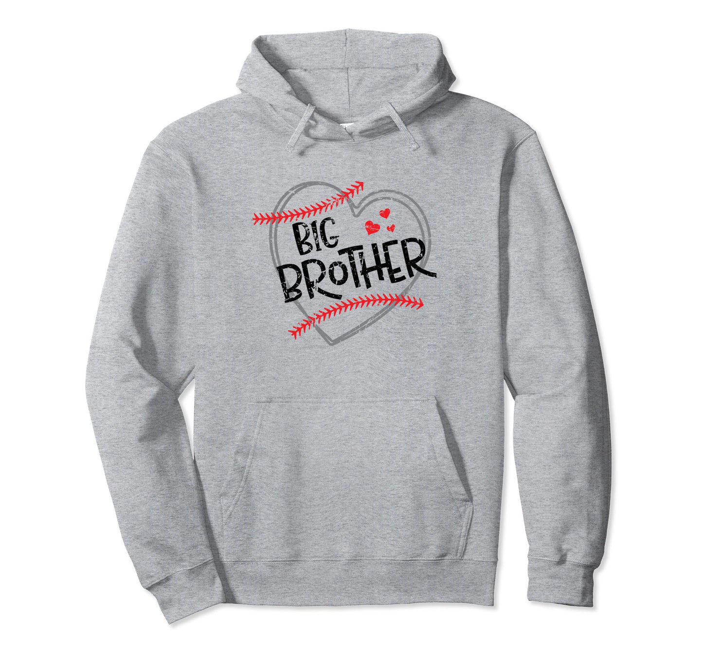 Brother Baseball Heart Funny Sporty Hoodie - Novelty Apparel Men Women - T-Shirt, Sweatshirt, Hoodie