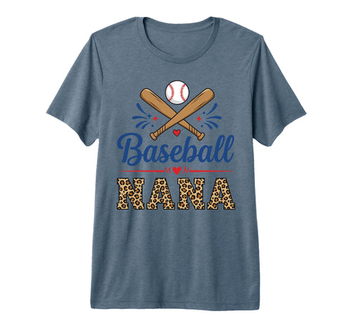 Baseball Nana Leopard And Heart Tri Blend T-Shirt - Minimalist Print Unisex - T-Shirt, Sweatshirt, Hoodie